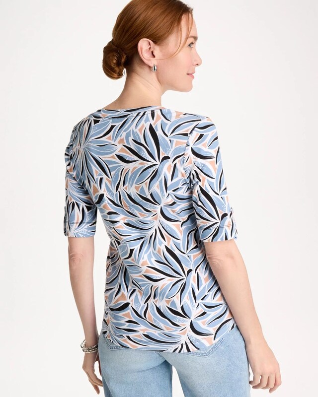 Printed Pima Elbow-Sleeve Tee - image 3